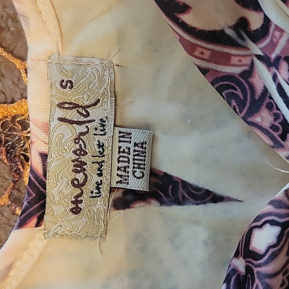 Maxi comfortable tie dye n peach,yellow,orange with brown.size small One World - Picture 9 of 10